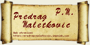 Predrag Maletković vizit kartica